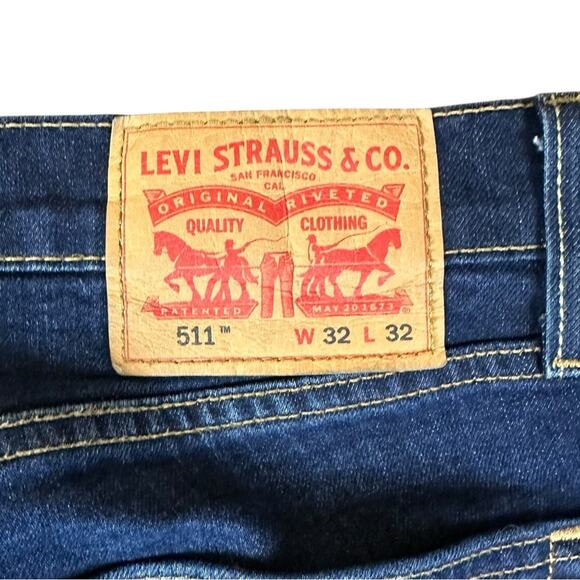 Levi’s 511 Slim Fit Jeans Size 32 X 32 Dark Wash - Picture 3 of 5